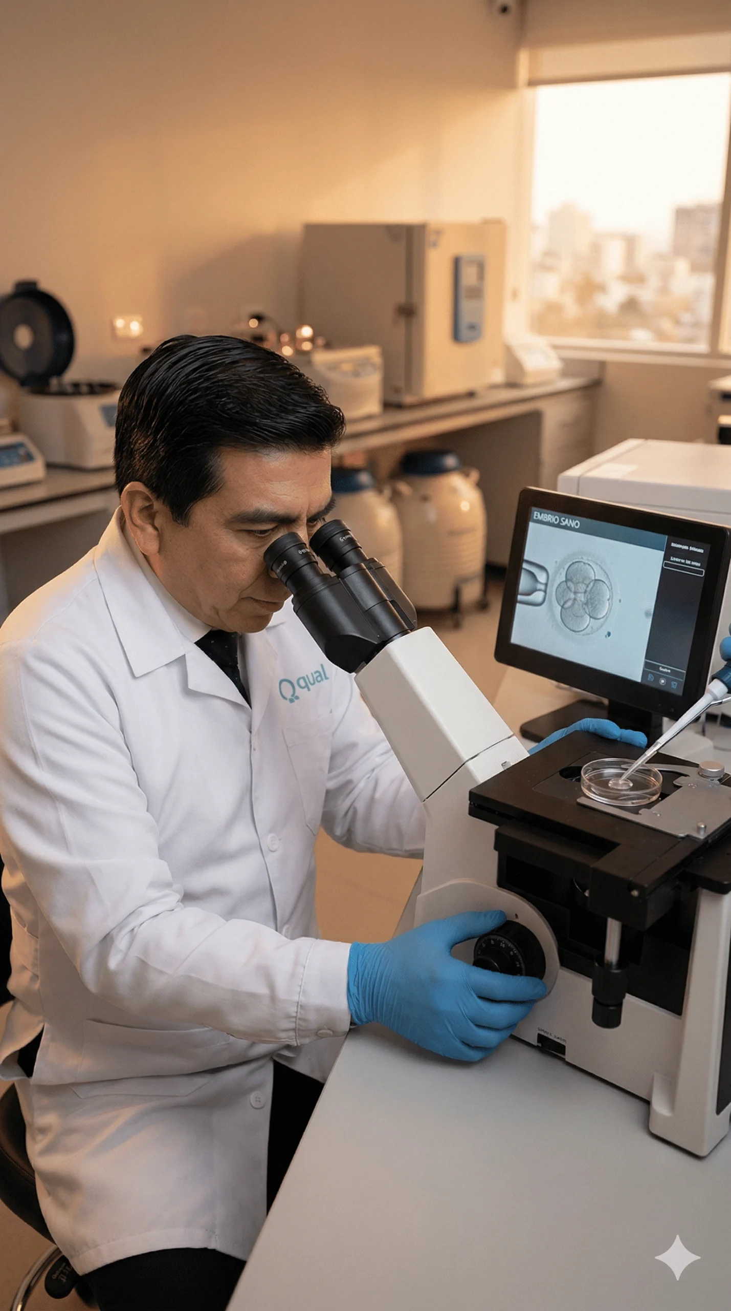 El Dr Motta analizando un caso de Criopreservación de Óvulos en Lima