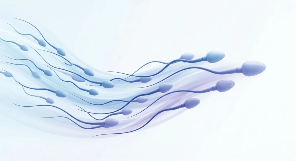 Ilustración del recorrido natural y rápido de los espermatozoides para el artículo del Dr Miguel Motta en Lima
